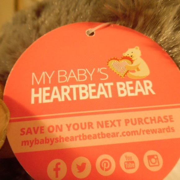 My Baby's Heartbeat Bear. Gray - Picture 4 of 4